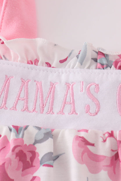 Pink floral MAMA'S embroidery bloomer set