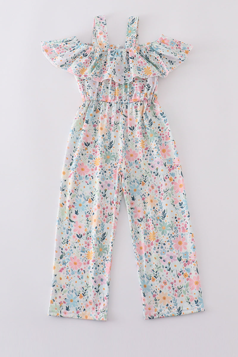 Spring blossom print jumpsuit