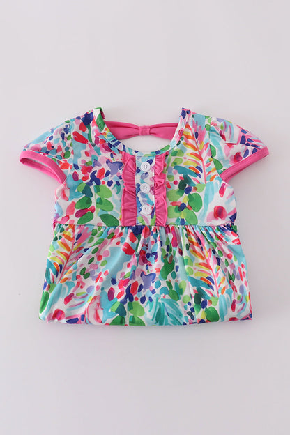 Rainbow garden print mom&me dress