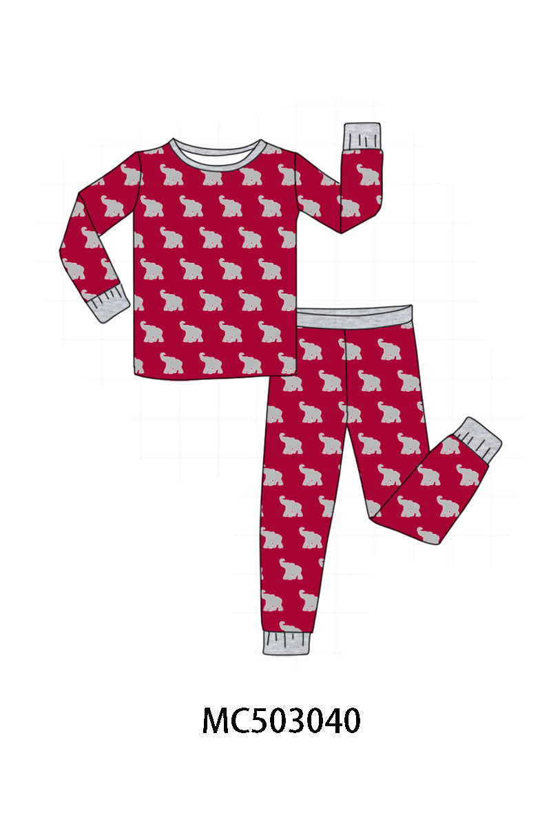 PO52 Alabama roll tide elephant print bamboo pajamas collection