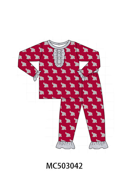 PO52 Alabama roll tide elephant print bamboo pajamas collection