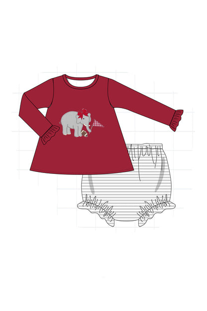 PO52 Alabama roll tide elephant applique stripe collection