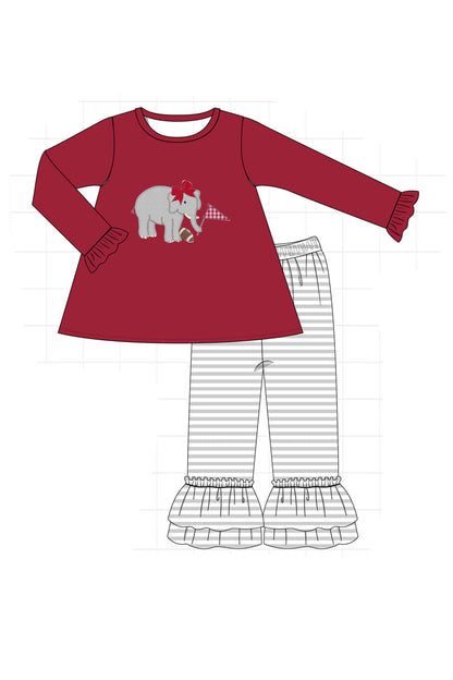 PO52 Alabama roll tide elephant applique stripe collection