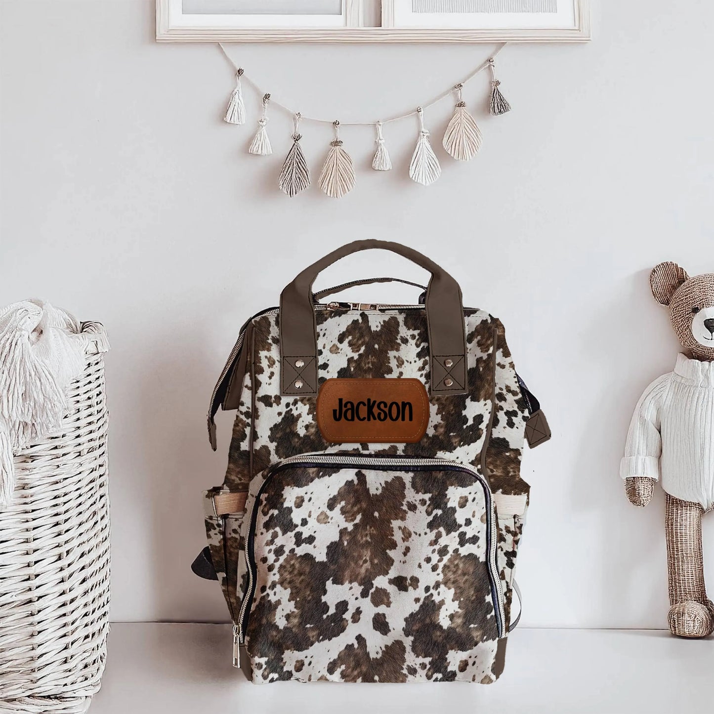 Cowhide Diaper Bag